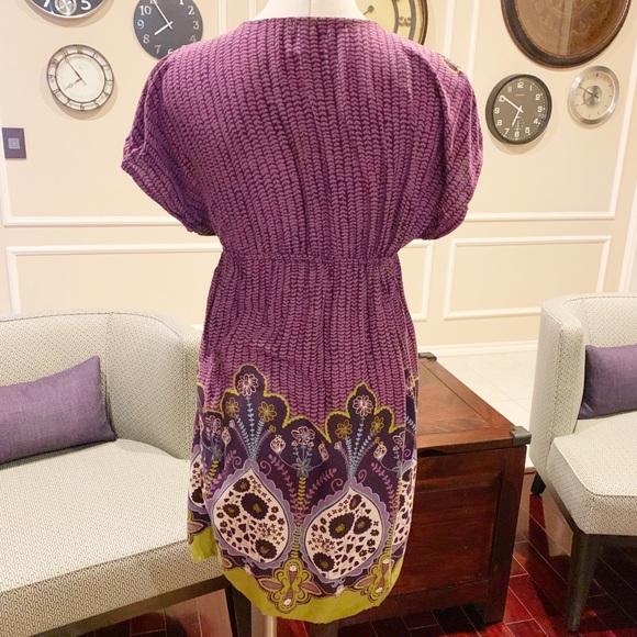 Xhilaration Purple & Green Patterned Dress Small - Picture 3 of 5